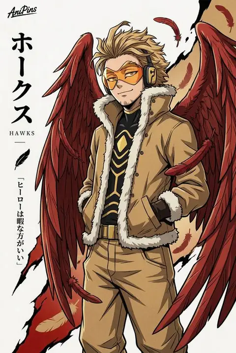 Hawks from My Hero Academia — anime artwork on AniPins