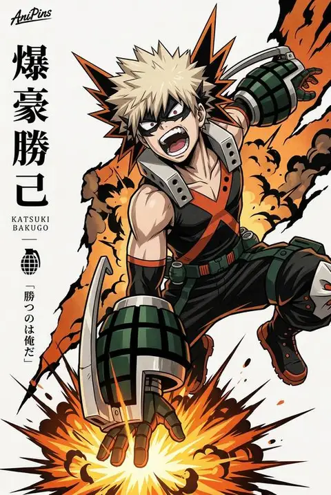 Katsuki Bakugo from My Hero Academia — anime artwork on AniPins
