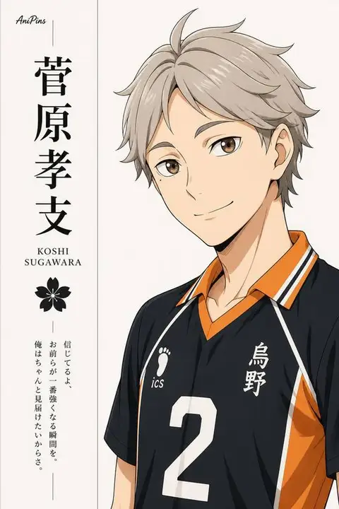 Koshi Sugawara from Haikyu — anime artwork on AniPins