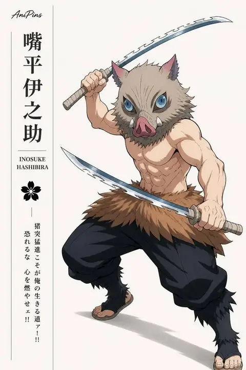 Inosuke from Demon Slayer — anime artwork on AniPins