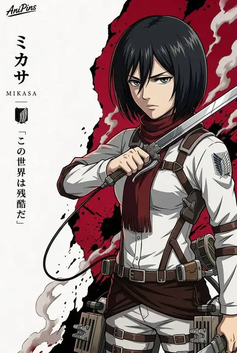 Mikasa Ackerman from Attack on Titan — anime artwork on AniPins