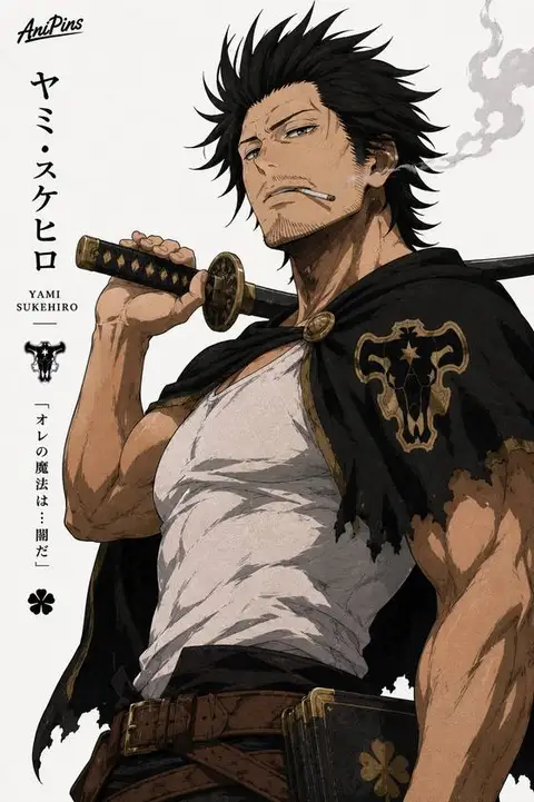 Yami Sukehiro from Black Clover — anime artwork on AniPins