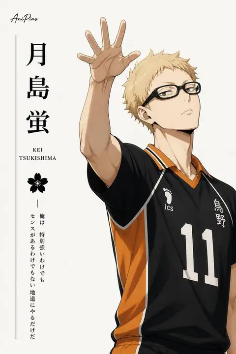 Kei Tsukishima from Haikyu — anime artwork on AniPins