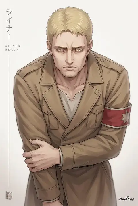 Reiner Braun from Attack on Titan — anime artwork on AniPins