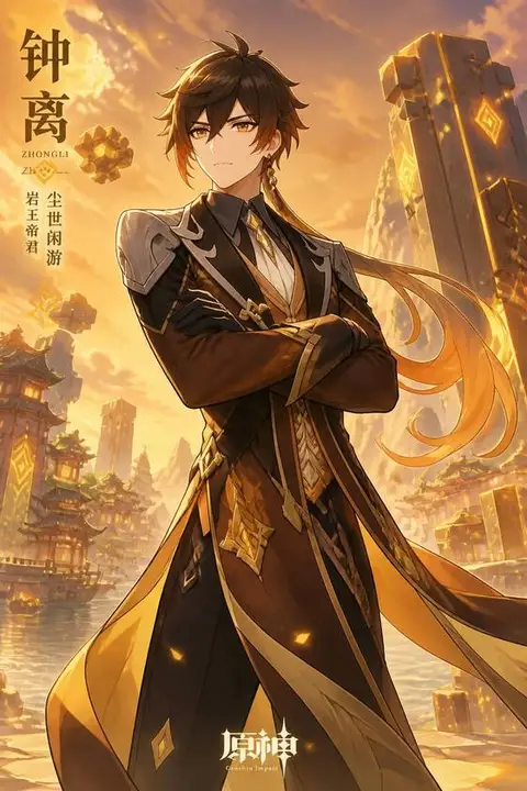 Zhongli from Genshin Impact — anime artwork on AniPins