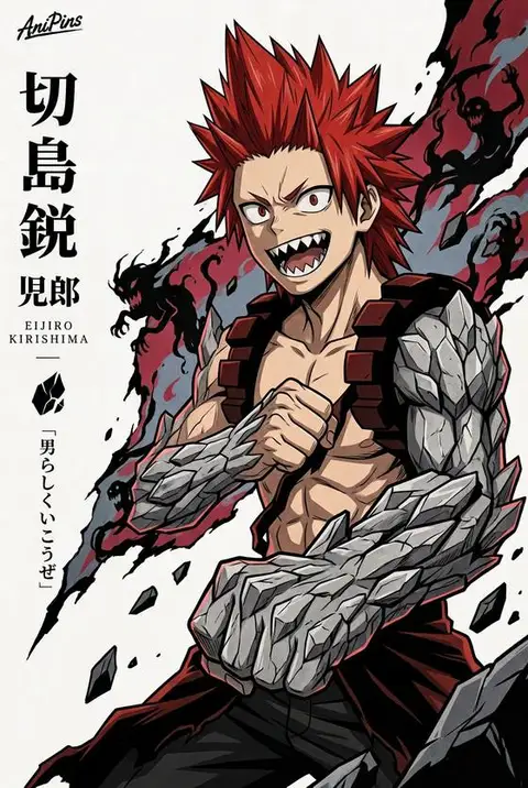 Eijiro Krishima from My Hero Academia — anime artwork on AniPins