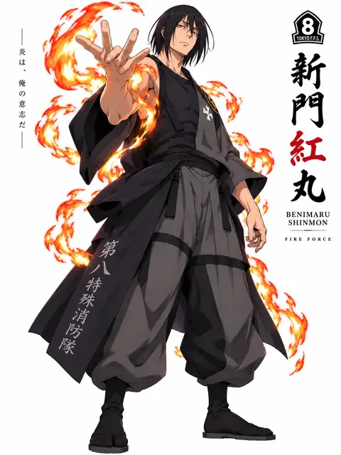 Benimaru Shinmon from Fire Force — anime artwork on AniPins