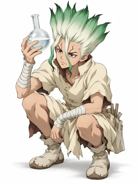 senku ishigami from Dr. Stone — anime artwork on AniPins