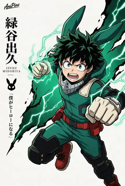Izuki Midoriya from My Hero Academia — anime artwork on AniPins