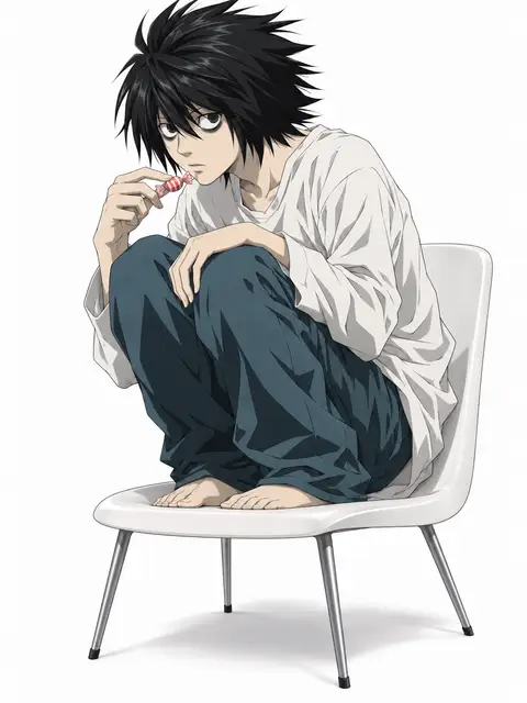 l lawliet from Death Note — anime artwork on AniPins