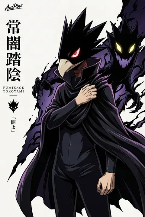 Fumikage Tokoyami from My Hero Academia — anime artwork on AniPins