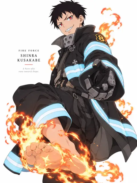 Shinra Kusakabe from Fire Force — anime artwork on AniPins