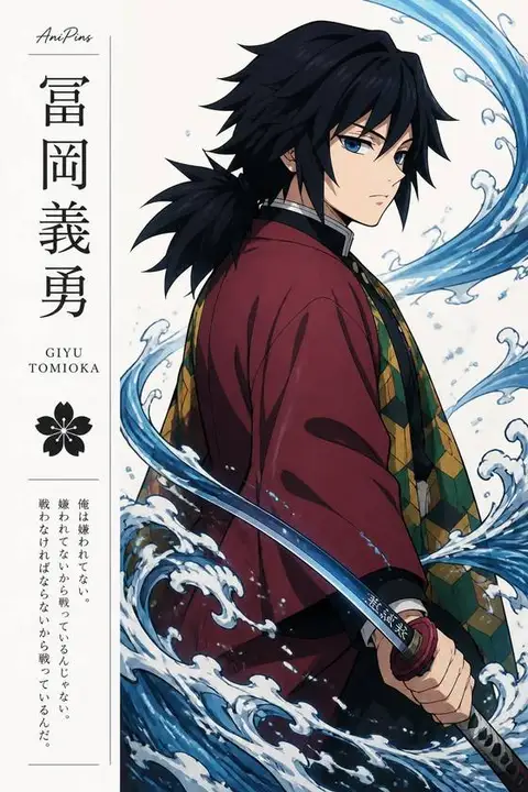 Giyu from Demon Slayer — anime artwork on AniPins