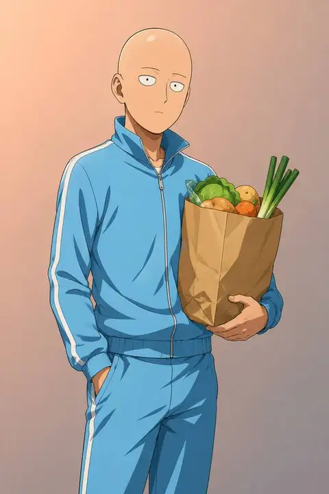 Saitama from One Punch Man — anime artwork on AniPins