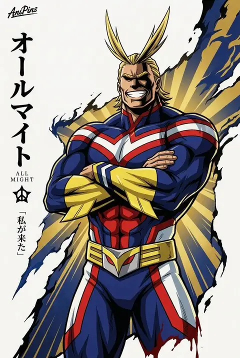 All Might from My Hero Academia — anime artwork on AniPins
