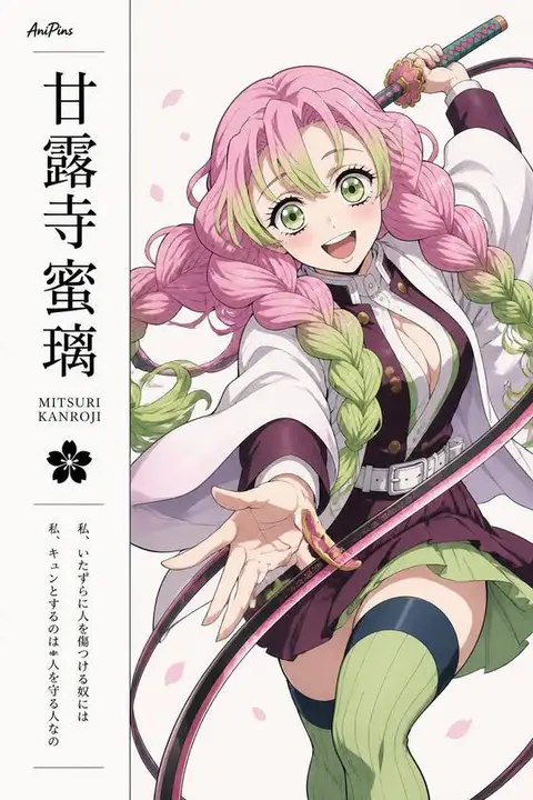 Mitsuri Kanroji from Demon Slayer — anime artwork on AniPins