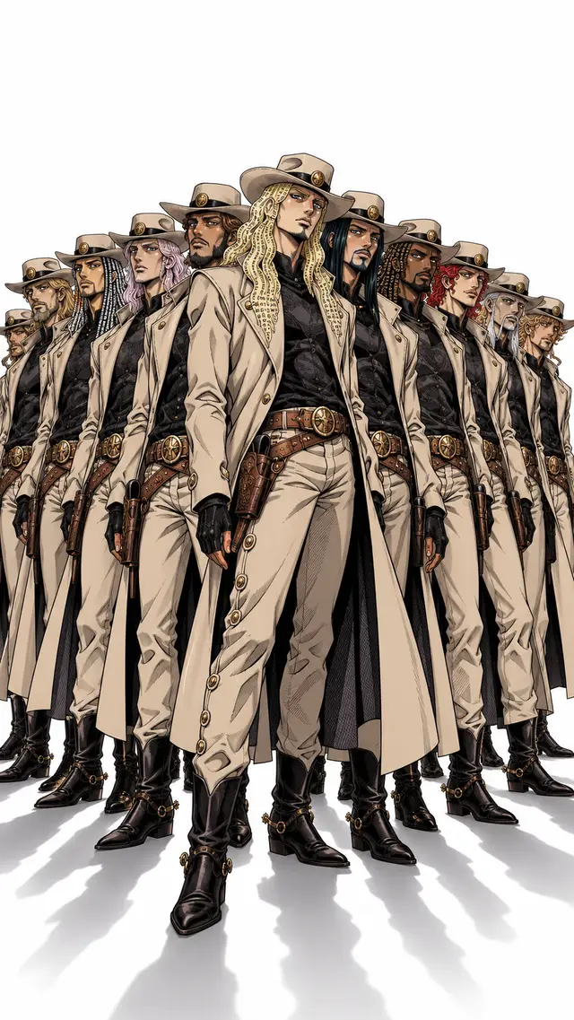 Eleven Men from JoJo's Bizarre Adventure: Steel Ball Run — anime artwork on AniPins