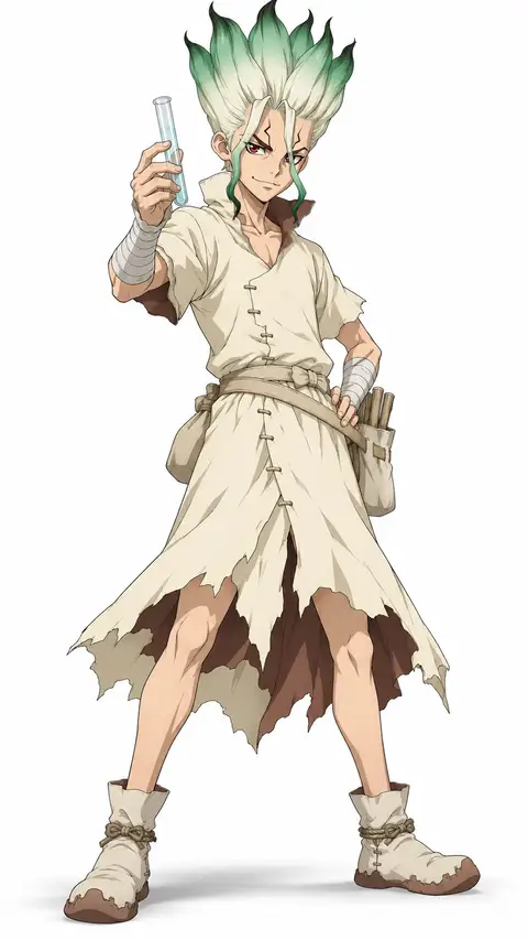 senku ishigami from Dr. Stone — anime artwork on AniPins
