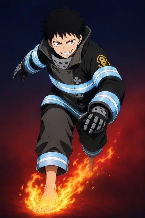 Shinra Kusakabe from Fire Force — anime artwork on AniPins
